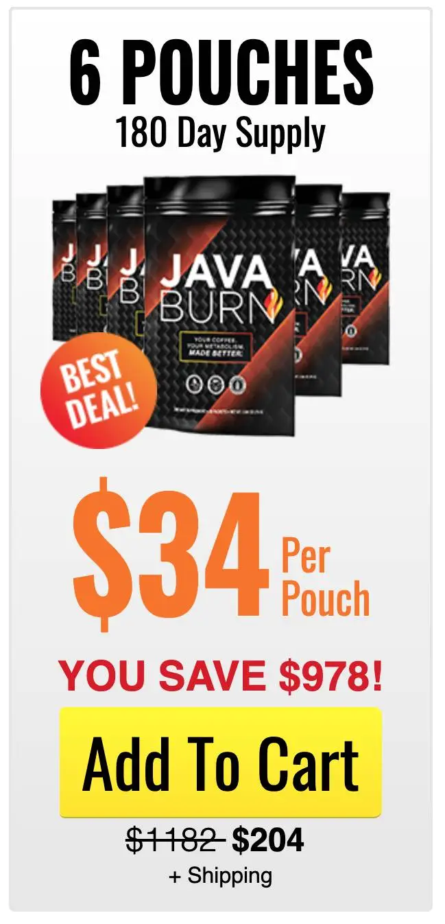 java burn six pouches 180 day supply